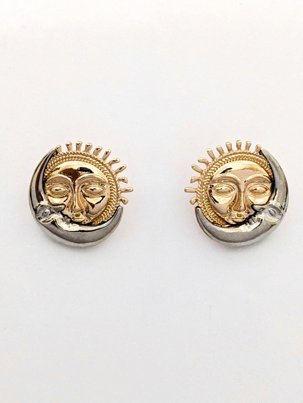 Sun & Moon Two-Tone Studs